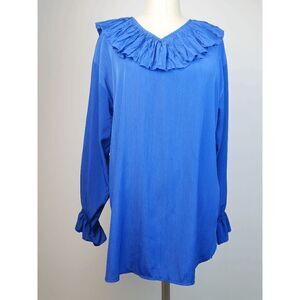 Vintage Peterpopovitch Long Sleeve Blouse Blue Size Medium